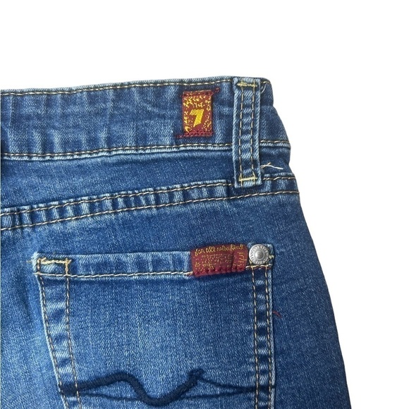 7 For All Mankind Girls Kids Blue Denim Shorts Stretch Size 8 - Picture 8 of 9